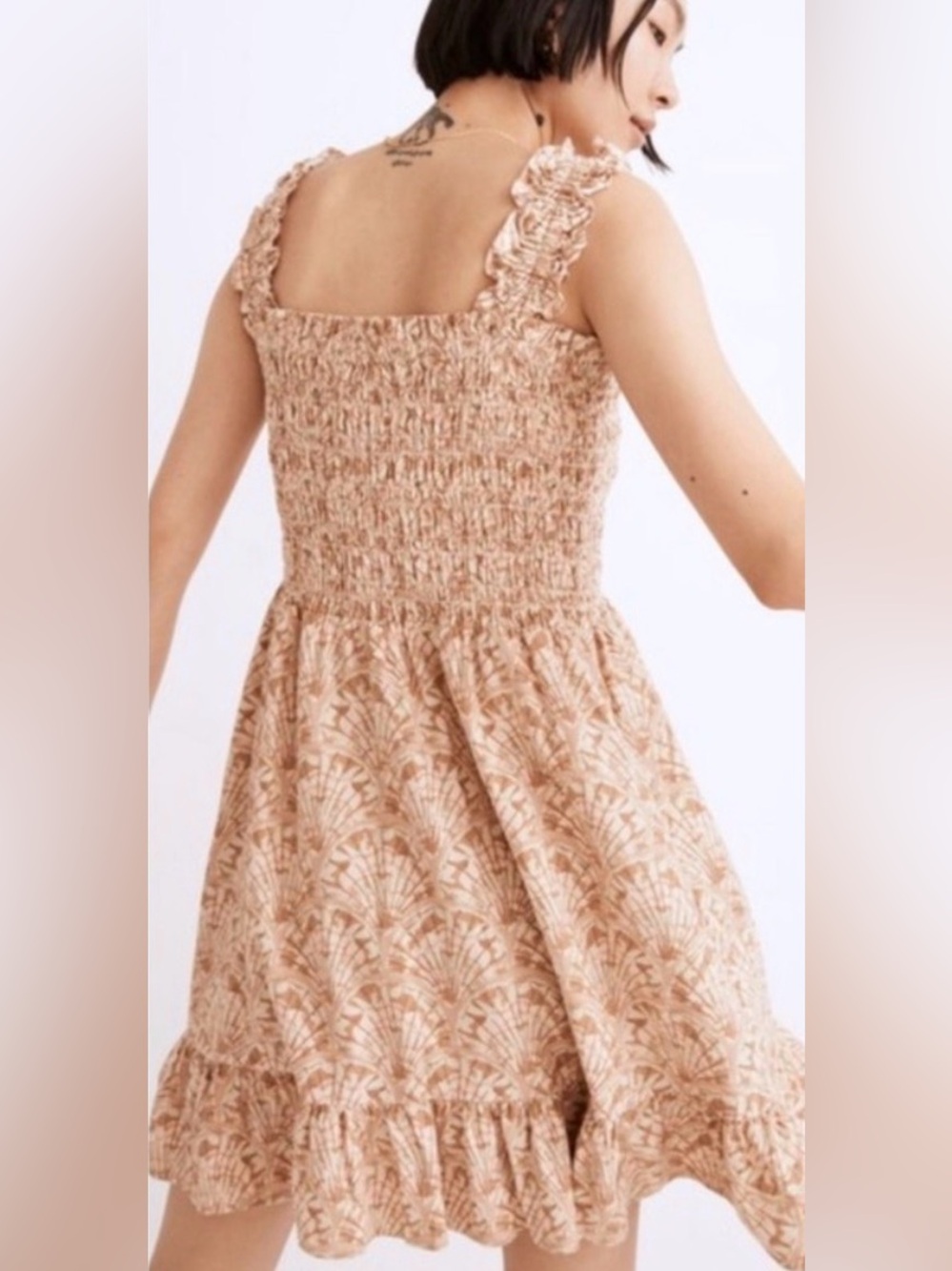 Madewell Lucie linen blend smocked dress, large - Picture 2 of 8